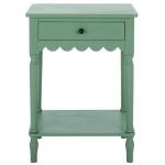 Green Wood 1-Drawer Cottage Accent Table