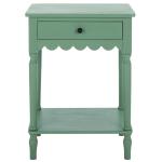 Green Wood 1-Drawer Cottage Accent Table