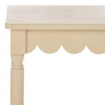 Scalloped Natural Wood Cottage Accent Table