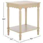 Scalloped Natural Wood Cottage Accent Table