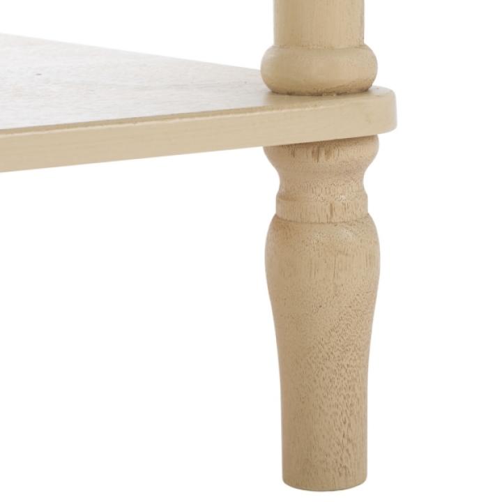 Scalloped Natural Wood Cottage Accent Table