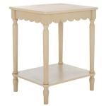 Scalloped Natural Wood Cottage Accent Table