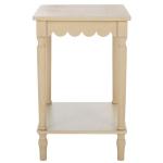 Scalloped Natural Wood Cottage Accent Table