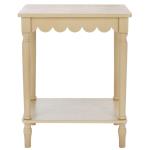 Scalloped Natural Wood Cottage Accent Table