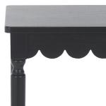 Scalloped Black Wood Cottage Accent Table