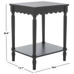 Scalloped Black Wood Cottage Accent Table