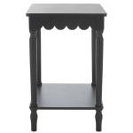 Scalloped Black Wood Cottage Accent Table