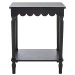 Scalloped Black Wood Cottage Accent Table