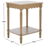 Scalloped Brown Wood Cottage Accent Table