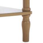 Scalloped Brown Wood Cottage Accent Table