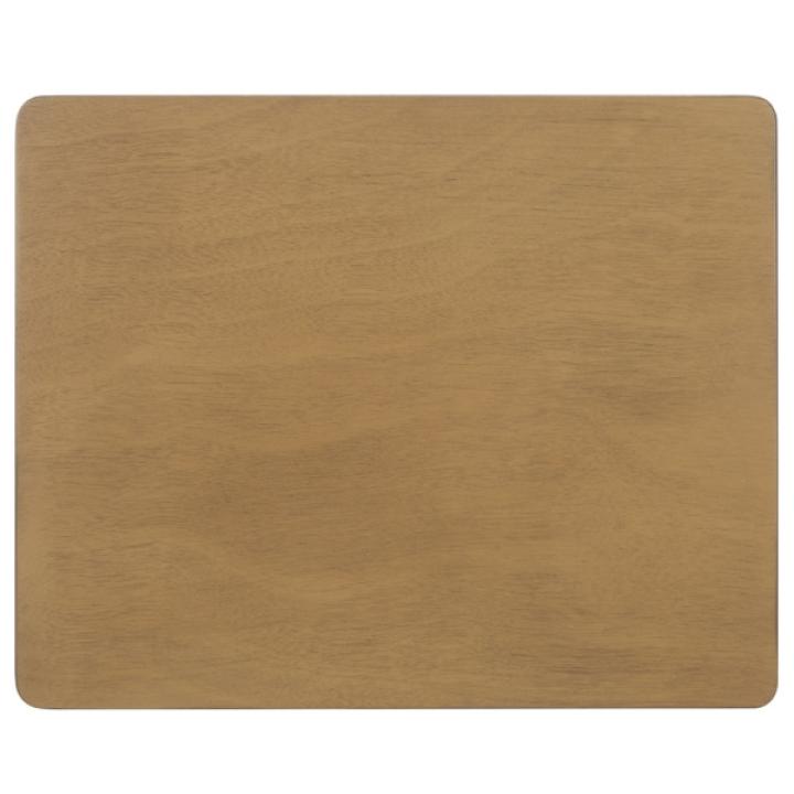 Scalloped Brown Wood Cottage Accent Table