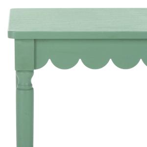 Scalloped Green Wood Cottage Accent Table