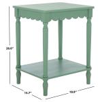 Scalloped Green Wood Cottage Accent Table