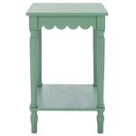 Scalloped Green Wood Cottage Accent Table