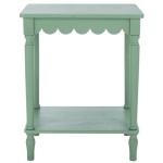 Scalloped Green Wood Cottage Accent Table