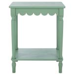 Scalloped Green Wood Cottage Accent Table