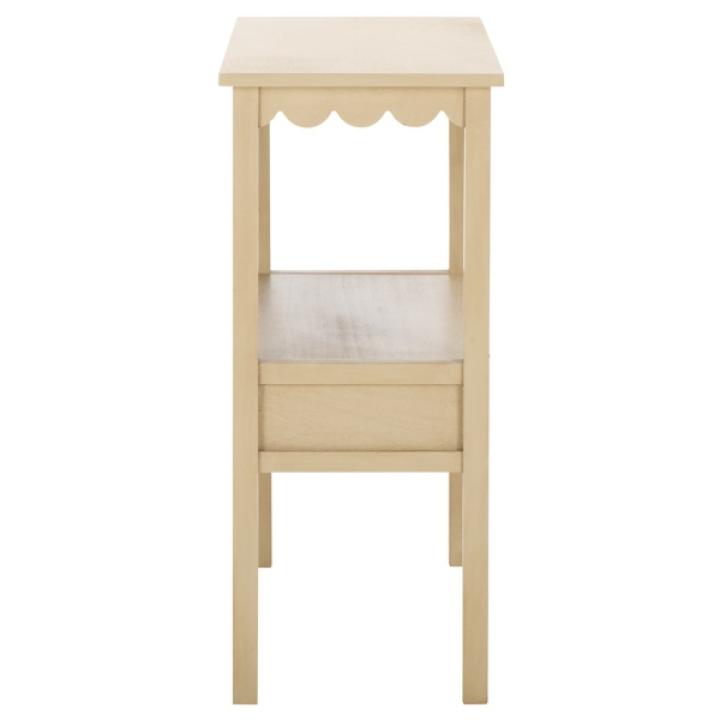 Natural Wood 2-Tier Cottage Accent Table