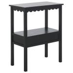 Black Wood 2-Tier Cottage Accent Table