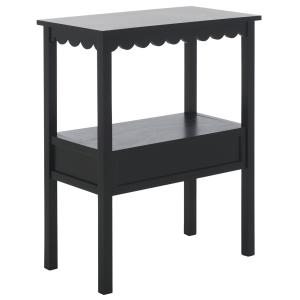 Black Wood 2-Tier Cottage Accent Table