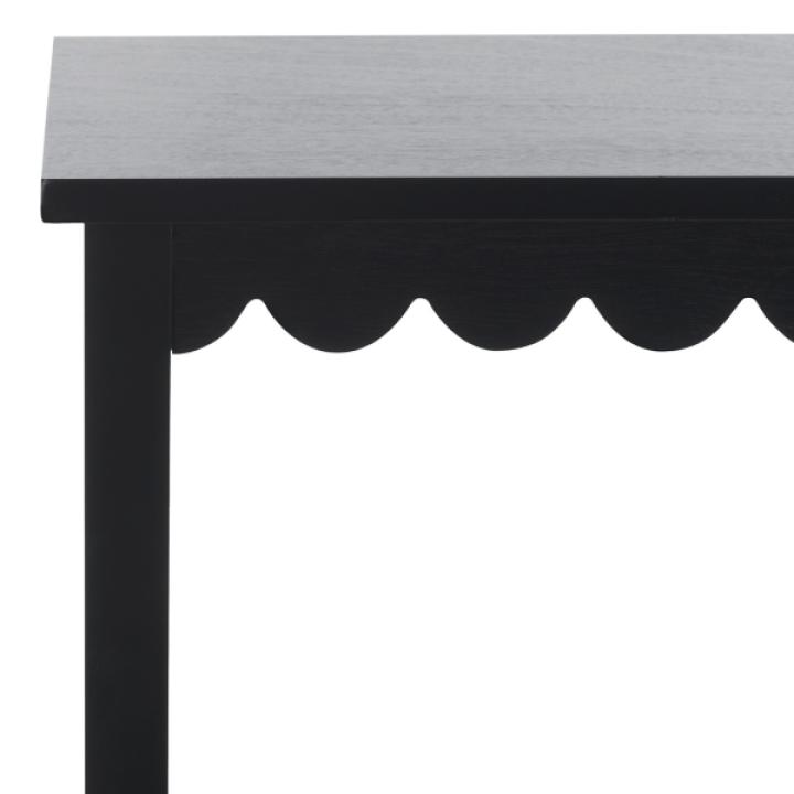 Black Wood 2-Tier Cottage Accent Table