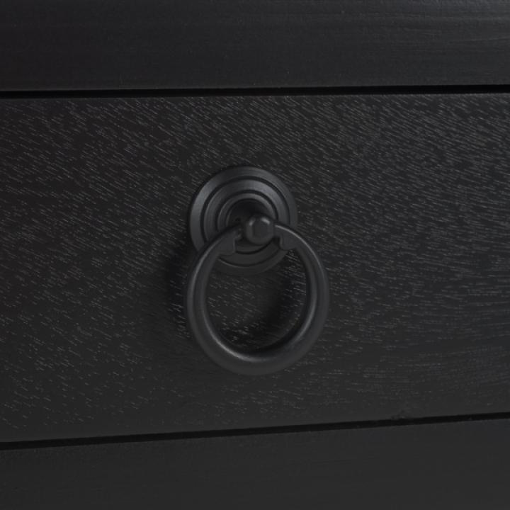 Black Wood 2-Tier Cottage Accent Table