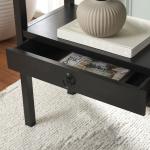 Black Wood 2-Tier Cottage Accent Table