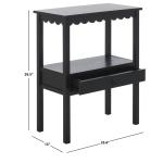 Black Wood 2-Tier Cottage Accent Table