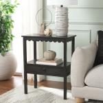 Black Wood 2-Tier Cottage Accent Table
