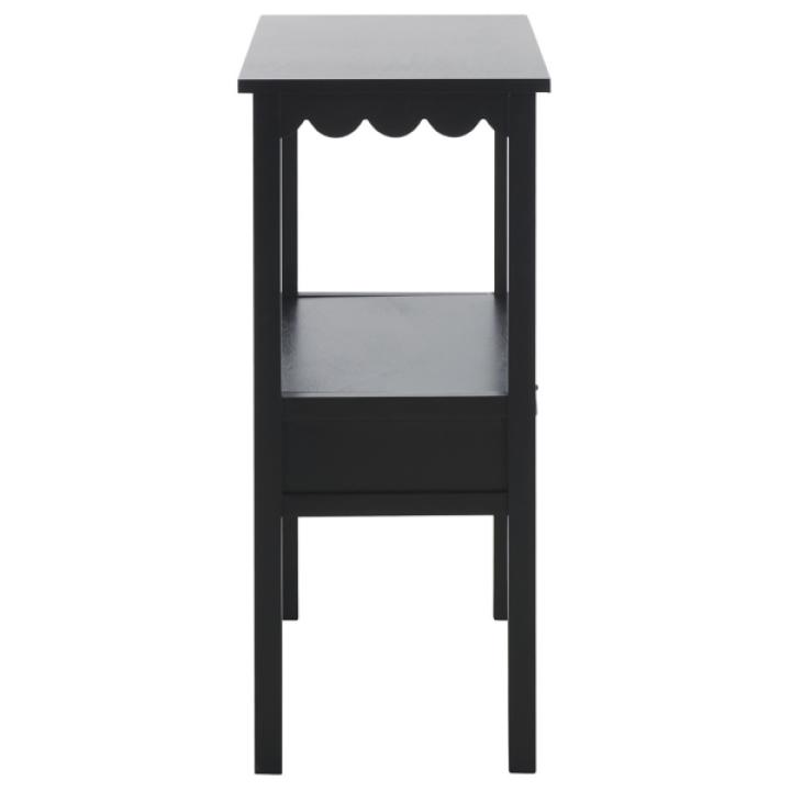 Black Wood 2-Tier Cottage Accent Table