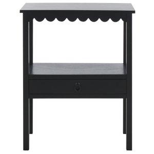 Black Wood 2-Tier Cottage Accent Table