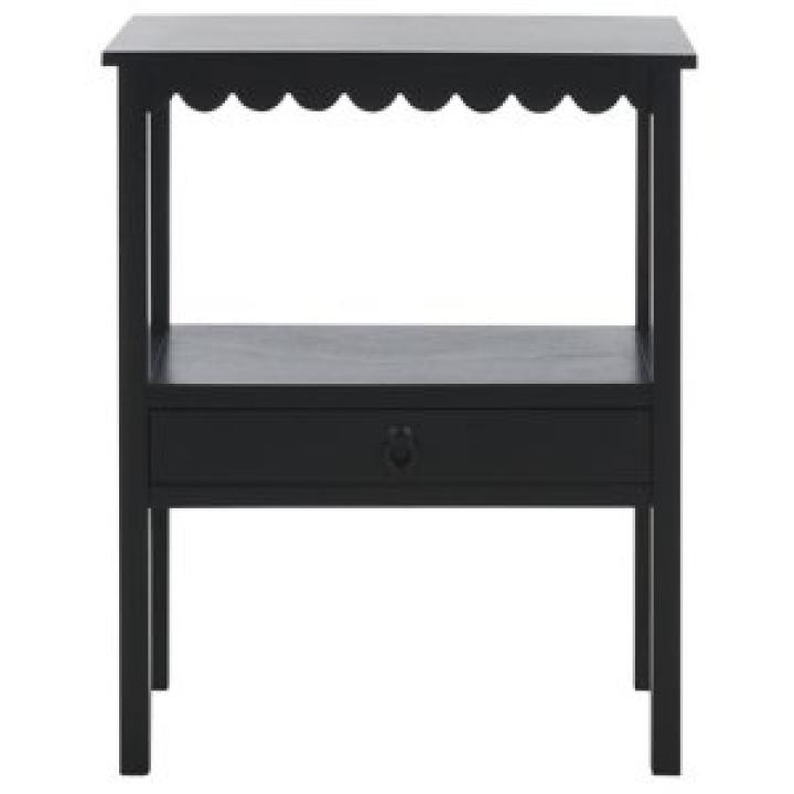 Black Wood 2-Tier Cottage Accent Table