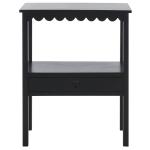 Black Wood 2-Tier Cottage Accent Table