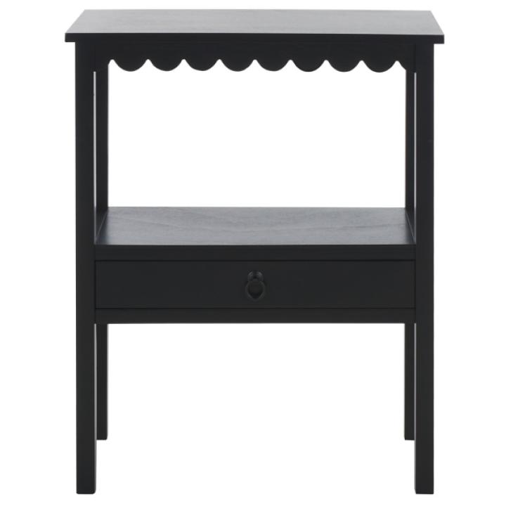 Black Wood 2-Tier Cottage Accent Table