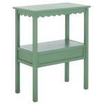 Green Wood 2-Tier Cottage Accent Table