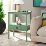 Green Wood 2-Tier Cottage Accent Table