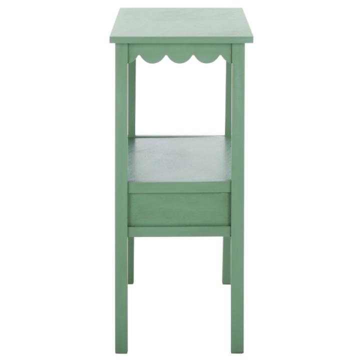 Green Wood 2-Tier Cottage Accent Table