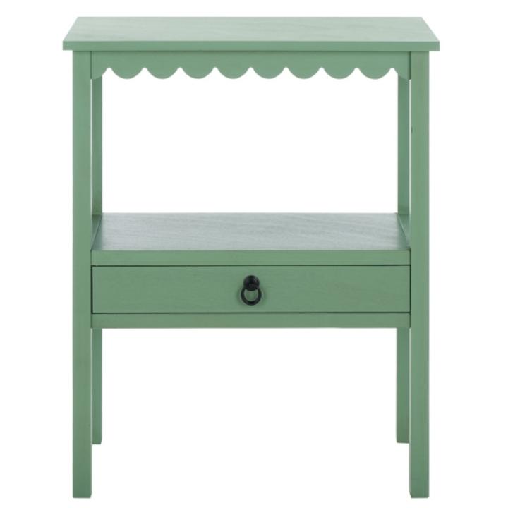 Green Wood 2-Tier Cottage Accent Table