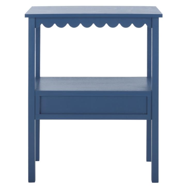 Blue Wood 2-Tier Cottage Accent Table