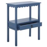 Blue Wood 2-Tier Cottage Accent Table