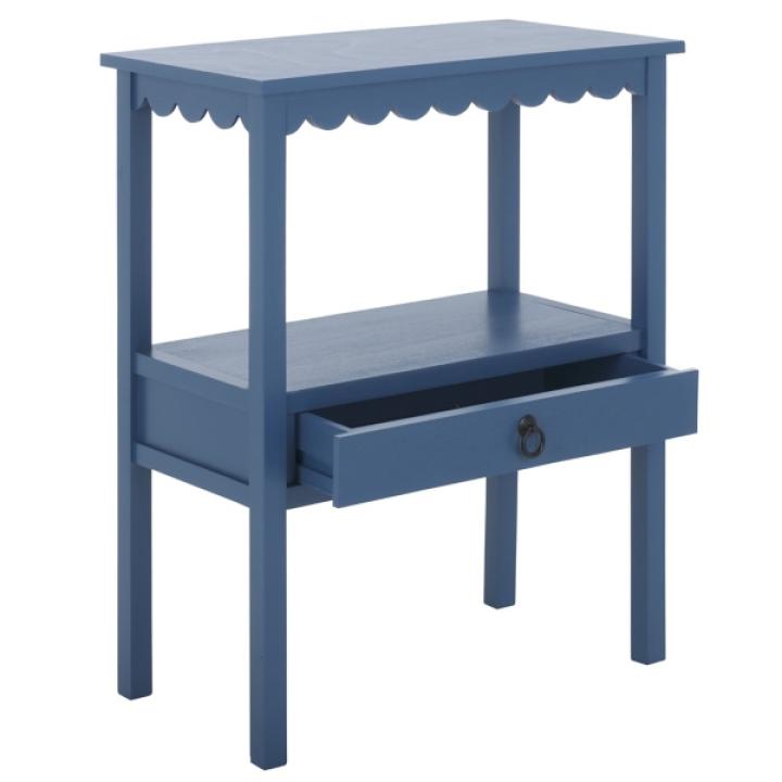 Blue Wood 2-Tier Cottage Accent Table