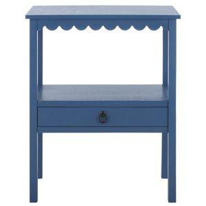 Blue Wood 2-Tier Cottage Accent Table