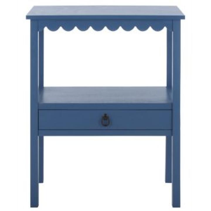 Blue Wood 2-Tier Cottage Accent Table