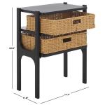 Dark Brown Woven 2-Drawer Rosa Accent Table