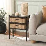 Dark Brown Woven 2-Drawer Rosa Accent Table