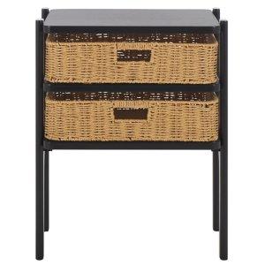 Dark Brown Woven 2-Drawer Rosa Accent Table