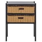 Dark Brown Woven 2-Drawer Rosa Accent Table