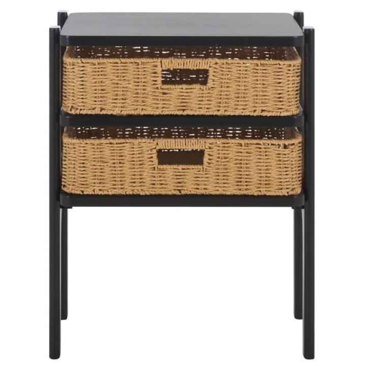 Dark Brown Woven 2-Drawer Rosa Accent Table