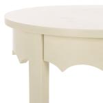Beige Round Wood Lenora Accent Table