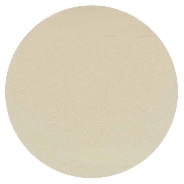 Beige Round Wood Lenora Accent Table