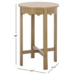 Brown Round Wood Lenora Accent Table
